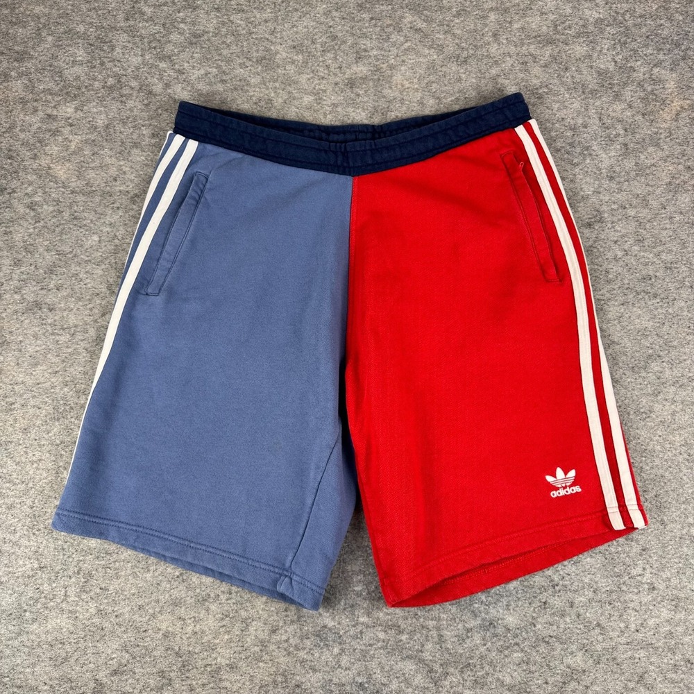 adidas Originals Blocked 3-Stripes Sweat Shorts 10" Pockets Mens Large L